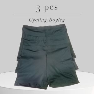 PLUS SIZE CYCLING BOYLEG SHORTS  WHITE/THICK FABRIC- NYLON  COTTON SPANDEX(SMLXL2X3X)