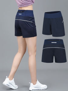 Sports Shorts Womens Elastic Breathable Quick-Drying Thin Zipper Bag Hot Pants High Waist Running Sports Leisure Fitness