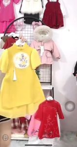 Áo dài cách tân chân váy cho bé gái áo dài cổ tàu bé trai áo dài cách tân thêu hoa sang trọng - Happy Life 4Kid