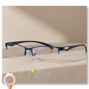 Photochromic Myopia Glasses Anti-Blue Light Color Changing Anti UV Eyebrow Half Frame Business Fashion Anti-Radiation Computer Glasses Cermin Mata Rabun Jauh