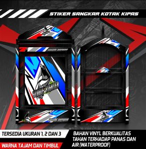Stiker Decal Sangkar Burung Kotak Kipas Desain Kacer COD Anti Air Murah
