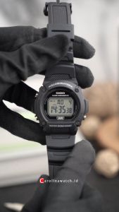 Jam Tangan Pria Casio General W-219H-1A Digital Black Dial Ressin Band