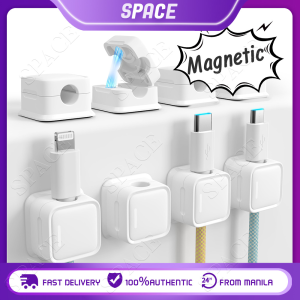 Magnetic Cord Organizer Easy Secure Adhesive Cable Management Self-Adhesive Wire Holder Keeper Organizer Management Hide Or Organize Phone USB Charger Cable for Home Office Car Desk