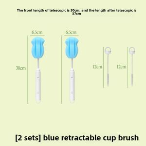 Extendable Long Handle Cup Brush Sponge Cleaning Brush for Baby Bottle And Water Cup No Dead Angle Specialized Kitchen Tool