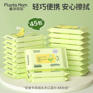 Baby Hand Mouth Wet Wipes Portable Small Pack for School Children Kindergarten Plant Mom Special Use Wet Wipes Baby Wet Wipes