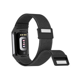 Magnetic Loop for Fitbit Charge 6 Bands Nylon Adjustable Replacement Wristbands for Fitbit Charge 5 Smart Watch Straps