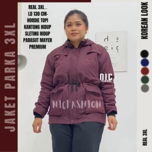 Jaket Parka Wanita Jumbo 3XL / Outer Jaket Motor Parka Wanita Big Size - NIC Fashion / Jaket Jumbo Wanita Parka
