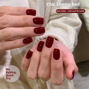 CHUBEISHI | Sơn Móng Tay Màu Đỏ Rượu Chanh Nhanh Khô Dài Lâu Phản Quang Trắng