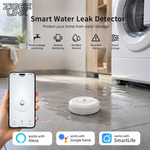 Water Leak Sensor ZigBee Tuya Leak Detector Smart Home Flood Water Leakage Detector Alarm Overflow Security Need Zigbee Gateway