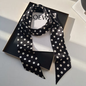 XUANXUAN | Elegant Polka Dot Scarf Belt Womens Necktie High-End Versatile Decorative Bow Tie Silk Ribbon Fashionable Korean Style