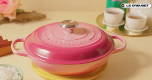 Le Creuset Cast Iron Buffet Casserole 30cm Classic Black Knob Sand Interior