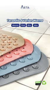 Keset Kamar Mandi Anti Slip 70x40 cm dengan Sikat Kaki | Bathtub Shower Mat Pijat Pad