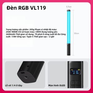 Ulanzi | Đèn LED Thanh Cầm Tay VL119 RGB 7.5W Pin Sạc