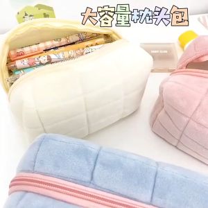 Fashion Cosmetic Bag Organizer Makeup Pouch Cute Pencil Case Pouch Large Capacity Pen Bag Cosmetic Bag Plush Pencil Box Creative Students Stationery