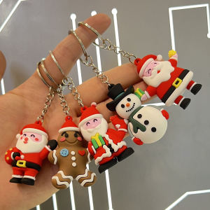 3D Santa Claus Keychain Christmas Eve Company Promotion Activity Childrens Small Gift Soft Rubber Material Creative Gift