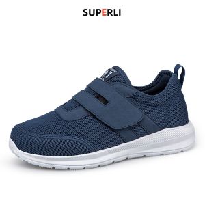 SUPERLI Breathable Walking Shoes for Elderly with Swollen Feet Big Foot Bones Diabetes Shoes - Wide Toe for Thumb Valgus - For Women and Men