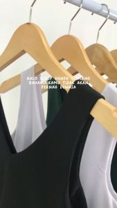 Tank Top Wanita Korea Jersey V Neck All Size Jumbo Big Size Square Spandex Premium