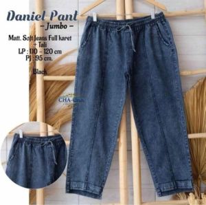 Lyme - Baggy Pants Jeans Wanita Jumbo BB 55-86Kg