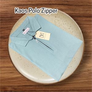 Baju Kaos Polo Zipper krah kerah polo resleting tshirt berkerah pria resleting distro dewasa lengan pendek