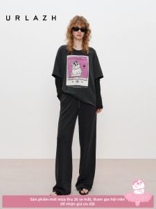 URLAZH | New 2026 Casual Lazy Loose Fit High Waist Straight Pants