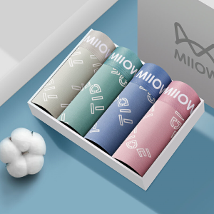 Miiow | Mens Cotton Underwear Breathable Antibacterial Flat Angle Shorts Pure Cotton Sport Style Mid Waist Youth Suitable MiiOW Catman