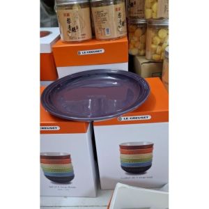( Tách lẻ 1) đĩa 18cm sắc màu Le Creuset (màu đỏ cam vàng xanh lá xanh dương tím): Dùng được máy rửa bát lò vi sóng