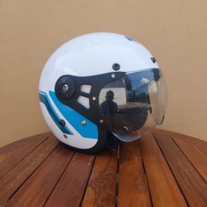 Helm klasik Honda GL Series Scoop White Blue
