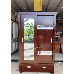 Lemari Pakaian 2 Pintu Sliding Premium/trinityjayafurniture