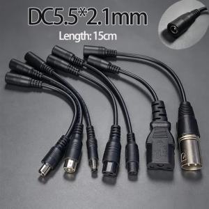 1PCS DC Adapter Converter Plug 5.5*2.1mm Female to XLR 5.5*2.5MM 8.0x1.6MM 3Pin M16 M12 RCA Adapter Connector Cable