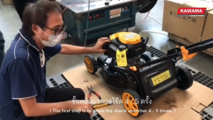 รถตัดหญ้าสนามเดินตาม KAWAMA รุ่น LM46V170 เครื่องยนต์เบนซิล แก๊สโซฮอล์ 4 จังหวะ เก็บเงินปลายทาง