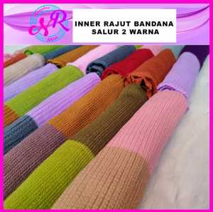 Ciput Rajut Bandana Salur 2 Warna / Ciput hijab