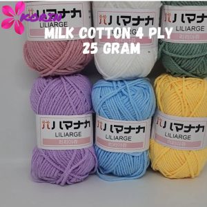 [25gram] Benang Rajut Katun Susu 4 Ply / Small PLY Milk Cotton / Cotton Yarn Milk 4ply 25gram