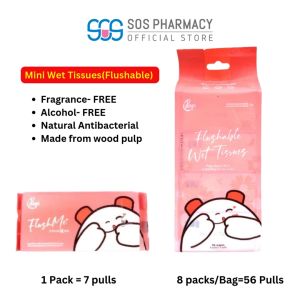 POPI Naam Mini Flushable ทิชชู่เปียก (1แพ็ค = 7ดึงหรือ8แพ็ค = 56ดึง)