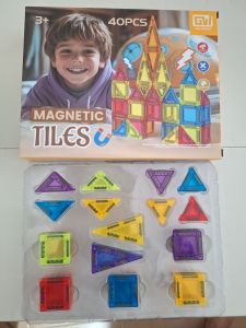 lowest price Mini  Magnetic Tiles Set 40 pcs works with  another brand free box storage