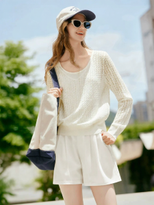 XIANGYING | Lace Hollow Design Office Casual Top