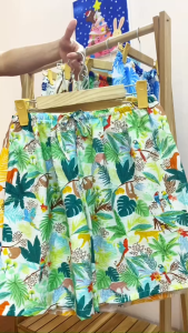 Quần đùi đũi nam nữ mặc nhà đi biển họa tiết thổ cẩm hoa nhiều màu nổi bật phom to rộng thoải mái thấm mồ hôi Hugo Shop