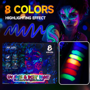 8pcs Colorful Luminous Pen Human Face Paint Pen Student Children Creative Painting Fluorescent Marker Pen
