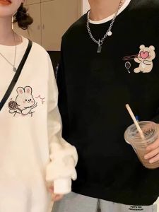 Thick Oversize Sweatshirt Couple Matching Spring Autumn Winter New 2023 Small Design Sense Casual Youth Popular Loose Fit