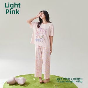 Cool Pure Cotton Womens Summer Pajama Set