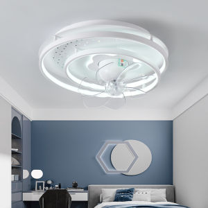 Smart Voice Integrated Bedroom Ceiling Fan Light Home Use Room Electric Fan Lamp Modern Simple with Pendant Fan