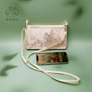 Original Fragrant Lace Embroidery Mobile Phone Bag Horizontal Style Crossbody Youth Suitable Polyester Material Spring Season