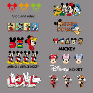 2pcs Cartoon Disney Mickey Mouse Patches for Clothes Heat Transfer Stickers DIY Children T Shirt Iron on Clothing Appliqued Gift