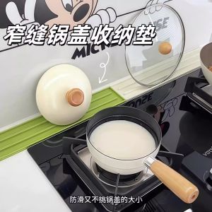 Khay Đựng Nắp Chảo Bằng Silicon Chống Nóng Khay Thoát Nước Đệm Đựng Nĩa Khe Hở Dùng Trong Nhà Bếp Không Cần Lắp Đặt