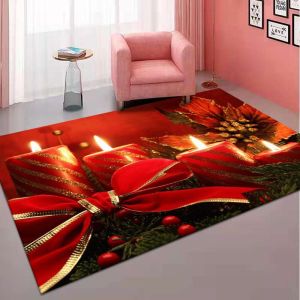 VIKAMA Đỏ Ông Già Noel Theo Chủ Đề Thảm Polyester Mềm Thảm Phòng Khách Sofa Bàn Phòng Ngủ Chống Trơn Trượt Lễ Hội Trang Trí Nhà