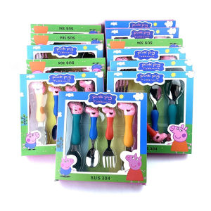 4 Cái/bộ Peppa Pig Kỳ Lân Trẻ Em Bộ Đồ Ăn Có Dĩa Thìa Hồng Hoạt Hình Hình Đồ Chơi Cho Tiệc Sinh Nhật Tặng Trẻ Em