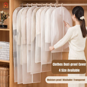 Ziinlife Clothes Cover Dustproof Hanging Garment Bags with Full Zipper EVA Clear Garment Covers for Closet Storage