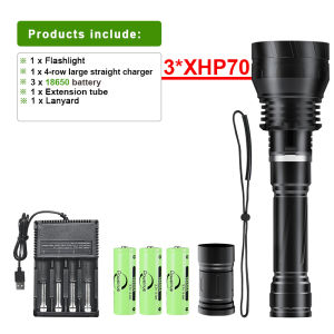15000mAH Super Bright Diving Flashlight 3*XHP70 LED Professional Powerful Scuba Lantern  IPX8 Underwater 100M Hunting Torch