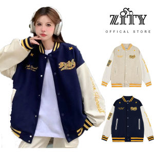 ZITY Baseball Jacket Mens All-match Vintage Stitching Thin New Coat