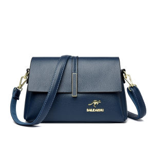 Leather Womens Bag Casual Large Capacity Cowhide Fashion Shoulder Crossbody Bag for Middle-Aged Ladies Soft Square Handbag