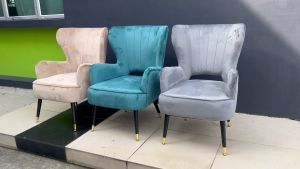 Veluxe Wingback Accent Chair / Nordic Velvet Luxury Wing Chair - FRM7214